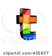 Poster, Art Print Of 3d Rainbow Symbol Lowercase Letter T