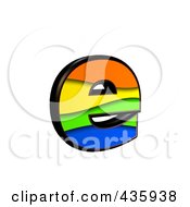 3d Rainbow Symbol Lowercase Letter E