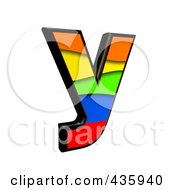 Royalty Free RF Clipart Illustration Of A 3d Rainbow Symbol Lowercase Letter Y by chrisroll