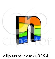 3d Rainbow Symbol Lowercase Letter N