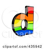 Poster, Art Print Of 3d Rainbow Symbol Lowercase Letter D