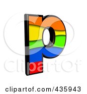 3d Rainbow Symbol Lowercase Letter P