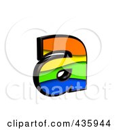 3d Rainbow Symbol Lowercase Letter A