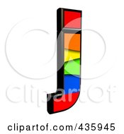 Poster, Art Print Of 3d Rainbow Symbol Lowercase Letter J