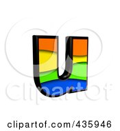 3d Rainbow Symbol Lowercase Letter U
