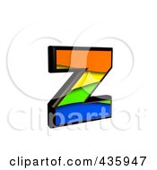 3d Rainbow Symbol Lowercase Letter Z