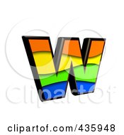 3d Rainbow Symbol Lowercase Letter W