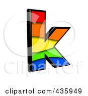 3d Rainbow Symbol Lowercase Letter K