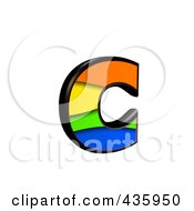 3d Rainbow Symbol Lowercase Letter C