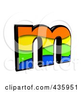 3d Rainbow Symbol Lowercase Letter M