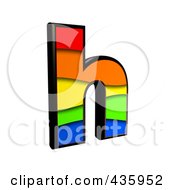Poster, Art Print Of 3d Rainbow Symbol Lowercase Letter H