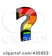 Poster, Art Print Of 3d Rainbow Symbol Question Mark