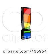 Royalty Free RF Clipart Illustration Of A 3d Rainbow Symbol Exclamation Point