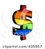 Poster, Art Print Of 3d Rainbow Symbol Dollar