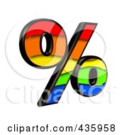Royalty Free RF Clipart Illustration Of A 3d Rainbow Symbol Percent by chrisroll