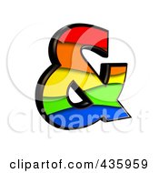 Royalty Free RF Clipart Illustration Of A 3d Rainbow Symbol Ampersand by chrisroll