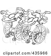 Poster, Art Print Of Line Art Design Of A Boy And Girl Ready For A Wheelchair Race