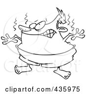 Royalty Free RF Clipart Illustration Of A Line Art Design Of A Well Done Man With A Sun Burn