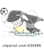 Poster, Art Print Of Orca Whale Playing With A Soccer Ball