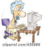 Poster, Art Print Of Baby Man Typing A Complaint Email