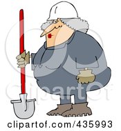 Poster, Art Print Of Female Construction Worker Standing With A Shovel