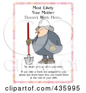 Poster, Art Print Of Female Construction Worker With Pick Up After Yourselves Text