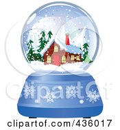 Poster, Art Print Of Log Cabin In A Winter Snow Globe