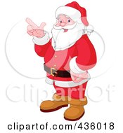 Royalty Free RF Clipart Illustration Of Santa Smiling And Pointing Left
