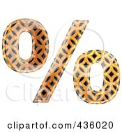 Poster, Art Print Of 3d Patterned Orange Symbol Percent