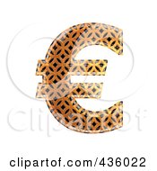 Poster, Art Print Of 3d Patterned Orange Symbol Euro