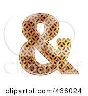 Poster, Art Print Of 3d Patterned Orange Symbol Ampersand