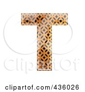 Poster, Art Print Of 3d Patterned Orange Symbol Capital Letter T