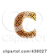 3d Patterned Orange Symbol Lowercase Letter C