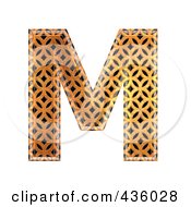 Poster, Art Print Of 3d Patterned Orange Symbol Capital Letter M