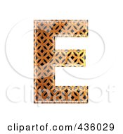 Poster, Art Print Of 3d Patterned Orange Symbol Capital Letter E