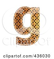 3d Patterned Orange Symbol Lowercase Letter G