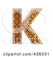Poster, Art Print Of 3d Patterned Orange Symbol Capital Letter K