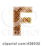 3d Patterned Orange Symbol Capital Letter F