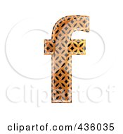 Poster, Art Print Of 3d Patterned Orange Symbol Lowercase Letter F