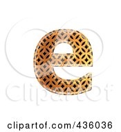 3d Patterned Orange Symbol Lowercase Letter E