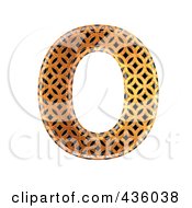 Poster, Art Print Of 3d Patterned Orange Symbol Capital Letter O
