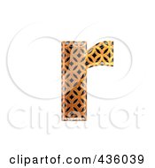 3d Patterned Orange Symbol Lowercase Letter R