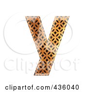 Poster, Art Print Of 3d Patterned Orange Symbol Lowercase Letter Y