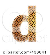 3d Patterned Orange Symbol Lowercase Letter D