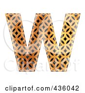 Poster, Art Print Of 3d Patterned Orange Symbol Capital Letter W