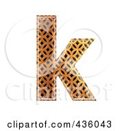 3d Patterned Orange Symbol Lowercase Letter K