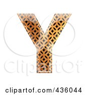 Poster, Art Print Of 3d Patterned Orange Symbol Capital Letter Y