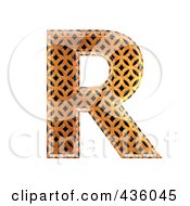 Poster, Art Print Of 3d Patterned Orange Symbol Capital Letter R