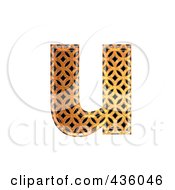 Royalty Free RF Clipart Illustration Of A 3d Patterned Orange Symbol Lowercase Letter U by chrisroll