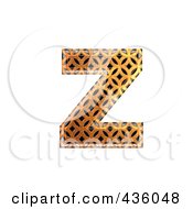 Poster, Art Print Of 3d Patterned Orange Symbol Lowercase Letter Z